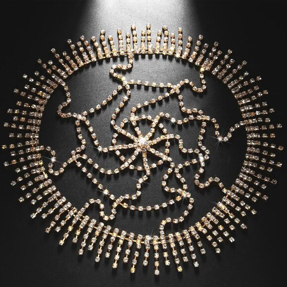 1920s Rhinestone Mesh Cap Gold Headchain Brides Prom Costume Hair Accessory main image 7